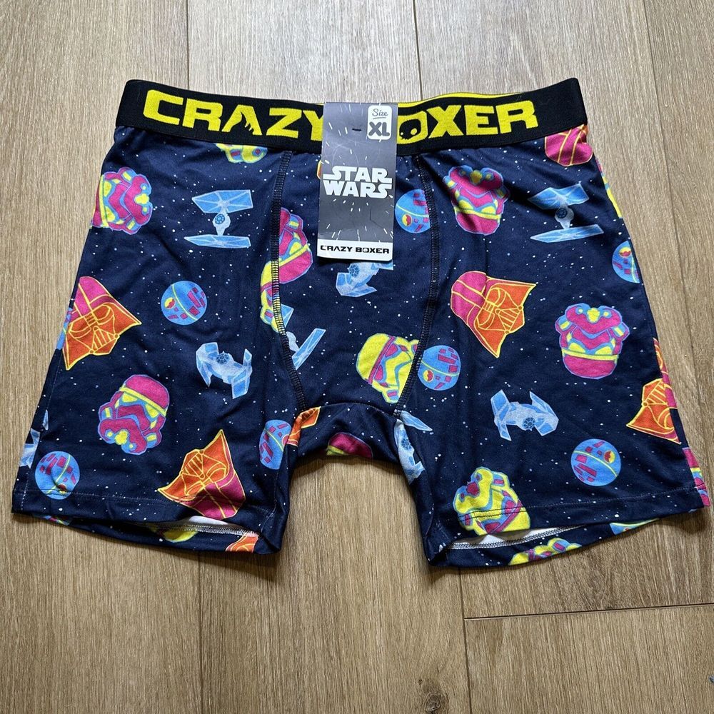 Mens CRAZY BOXER Star Wars Darth Vader Storm Trooper Boxer‎ Brief XL 40/42 NWT